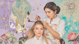 Professionele haarstylist voert haar kleuren Amersfoort uit